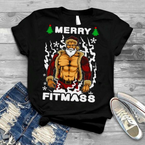 Merry Fitmass Merry Christmas Gym Santa shirt