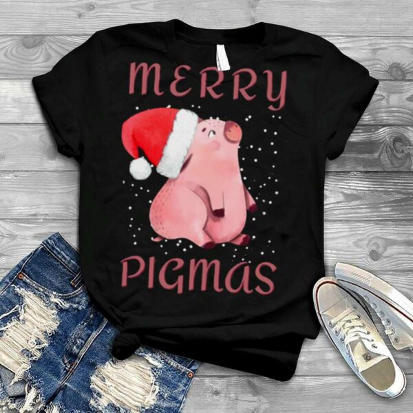 Merry Pigmas Christmas Pig And Santa Hat shirt