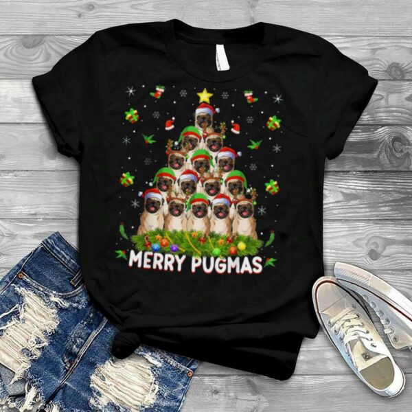 Merry Pugmas Xmas Decorations Santa Pug Dog Christmas Tree Shirt