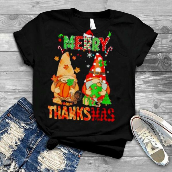 Merry Thanksmas Christmas Gnome Santa Hay Funny Xmas Pajama shirt