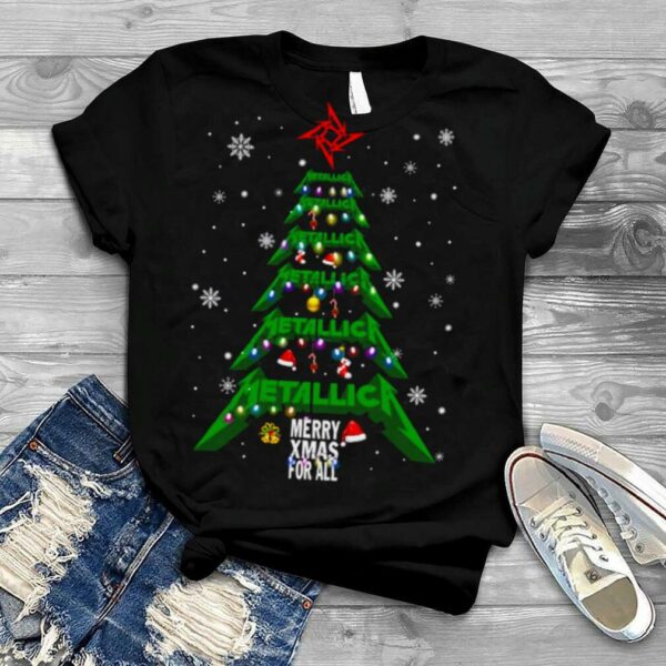 Metalica Band Logo Christmas Tree Merry Xmas For All shirt