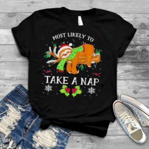 Most Likely To Take A Nap Family Matching Christmas Sloth T Shirt