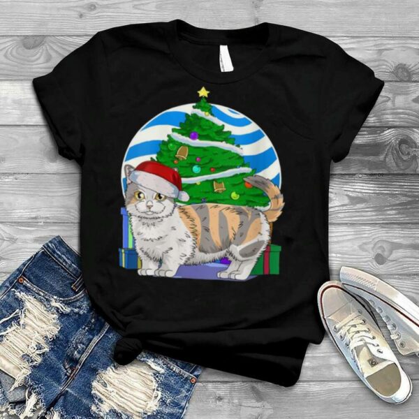 Munchkin Cat Cute Santa Christmas Tree Decor Shirt