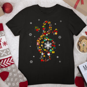 Music Teacher Ornament Merry Christmas tshirt