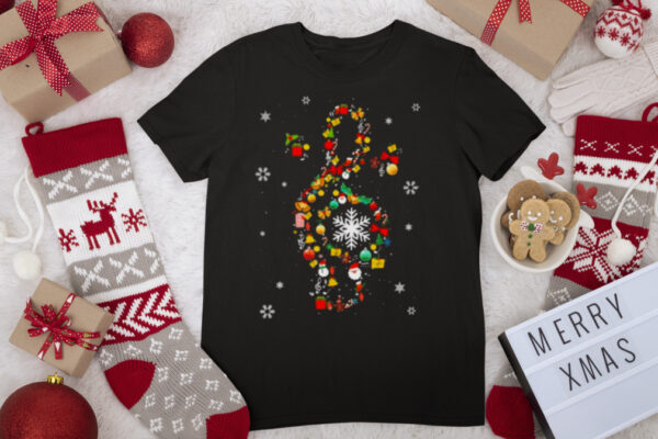 Music Teacher Ornament Merry Christmas tshirt