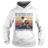 Never underestimate an old man with a hockey stick vintage retro 2020 shirt
