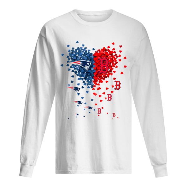 New England Patriots And Boston Red Sox Tiny Hearts Shape Shirt