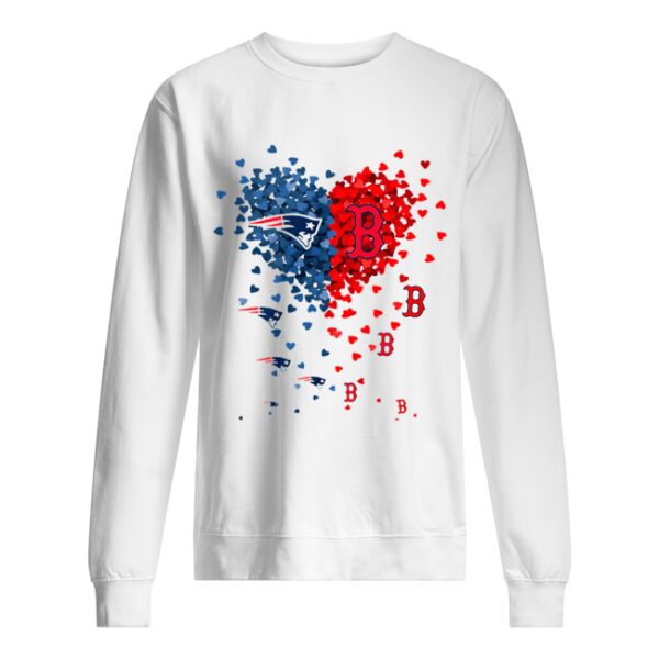 New England Patriots And Boston Red Sox Tiny Hearts Shape Shirt