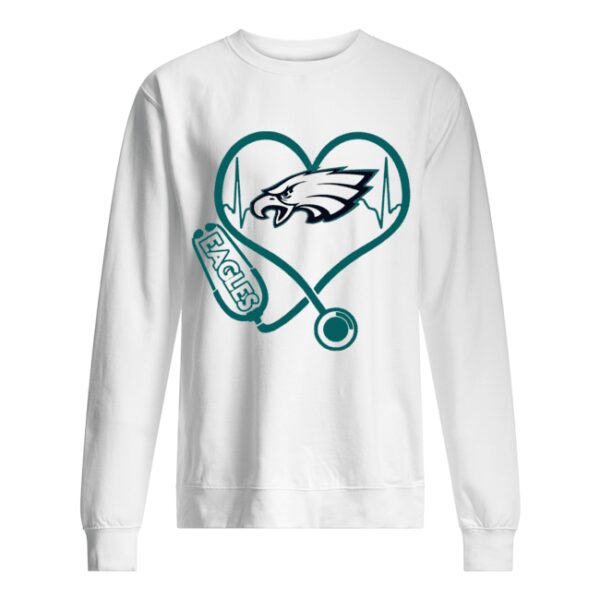 Nice Heartbeat Nurse Philadelphia Eagles Stethoscope shirt