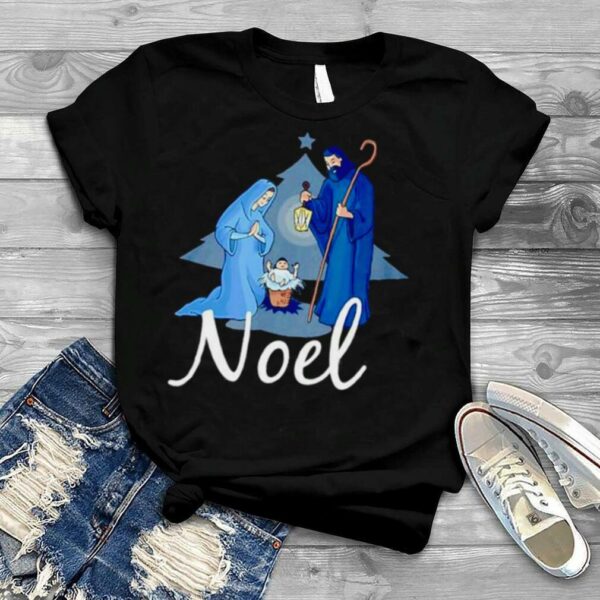 Noel Christmas advent nativity scene north star baby shirt