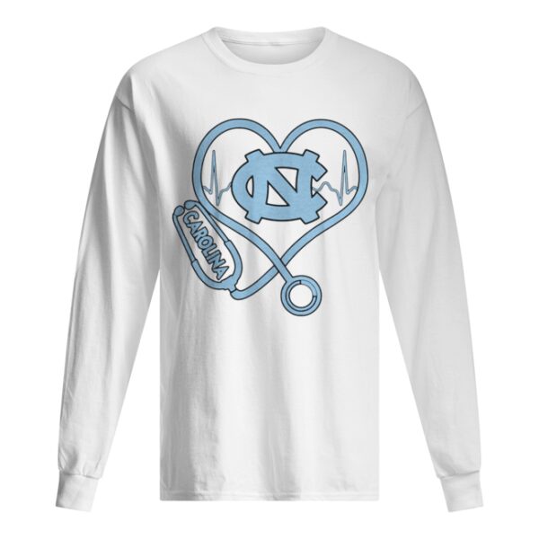 North Carolina Tar Heels men’s basketball nurse stethoscope love heartbeat shirt