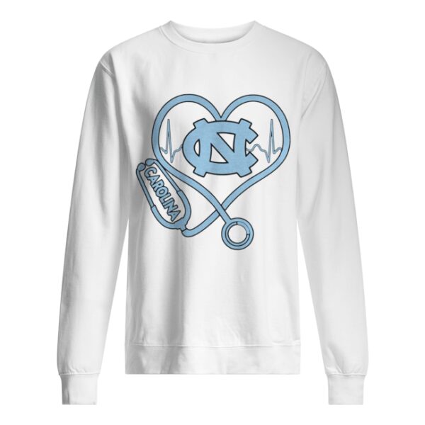 North Carolina Tar Heels men’s basketball nurse stethoscope love heartbeat shirt