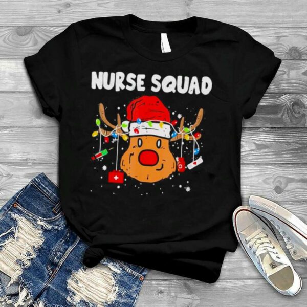 Nurse Squad Reindeer Christmas Nurse Xmas Christmas light T Shirt