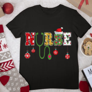Nurse Stethoscope Christmas Matching Family Group Funny T Shirt