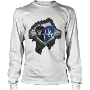 Oakland Raiders inside my heart Los Angeles Dodgers shirt