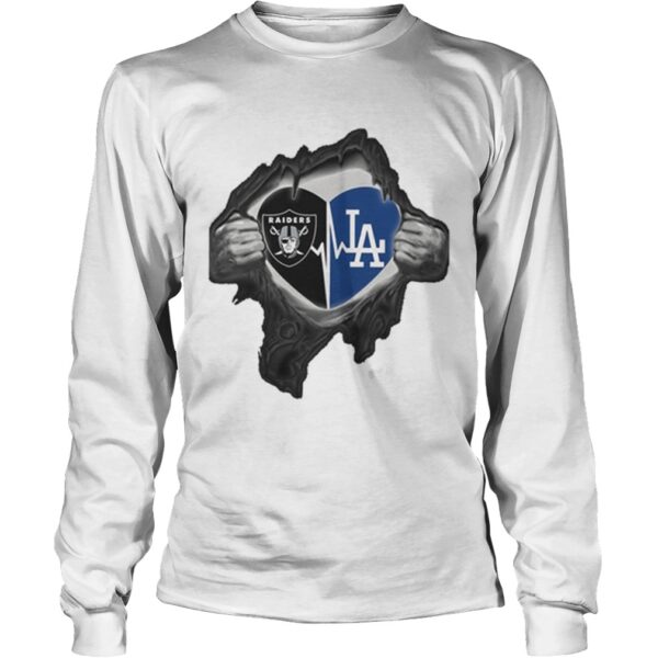 Oakland Raiders inside my heart Los Angeles Dodgers shirt