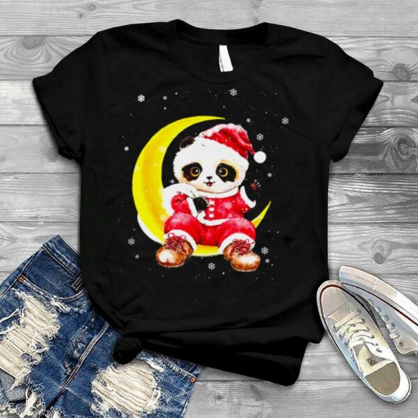 Panda Cute Santa Christmas Moon shirt