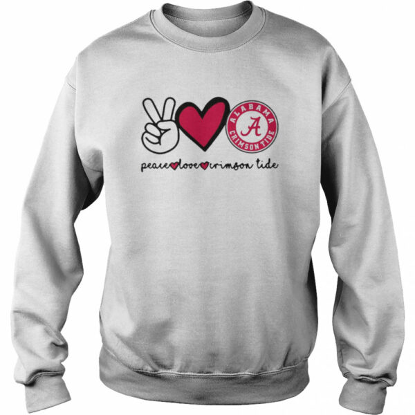 Peace Love And Alabama Crimson Tide Logo 2021 shirt