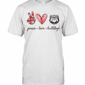 Peace Love Georgia Bulldogs Football T-Shirt