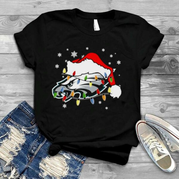 Philadelphia Eagles Logo Santa Hat Light Christmas shirt