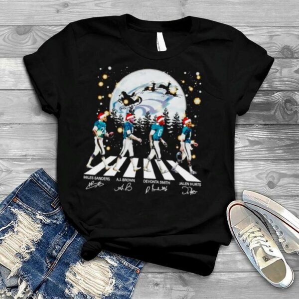 Philadelphia Eagles abbey road Christmas signatures shirt