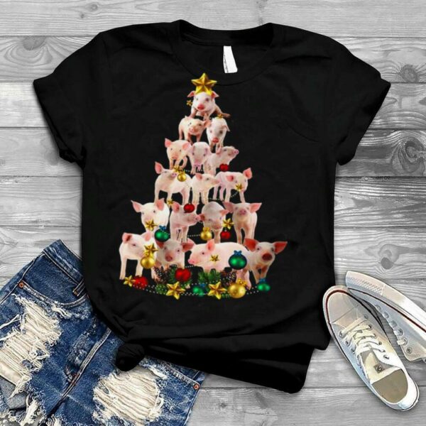 Pigs Star Christmas Tree T shirt