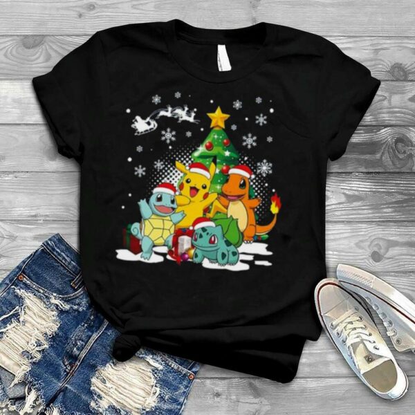 Pokemon Characters Christmas Tree shirt