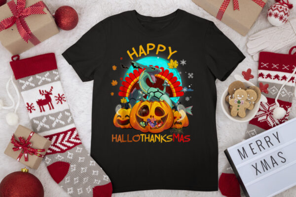 Po.ke.mon Halloween Christmas Happy Hallothanksmas Ray.quaza T Shirt