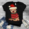 Pug dog wearing Christmas cute ugly sweater and Santa Hat Shirt