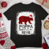 Red Plaid Poppa Bear Christmas Family Pajama Matching T Shirt