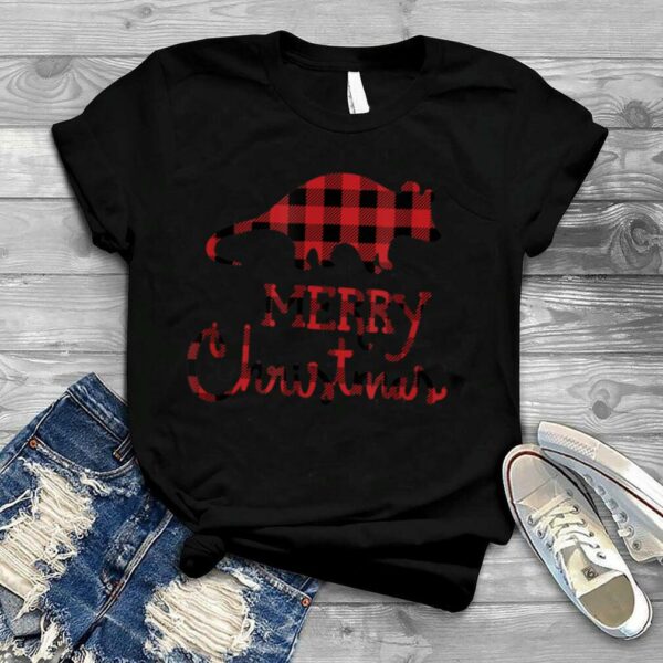 Red Plaid Possum Pet Lover Christmas Matching Family Pajama T Shirt