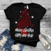 Red Tree Happy New Year Merry Christmas shirt