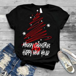 Red Tree Happy New Year Merry Christmas shirt