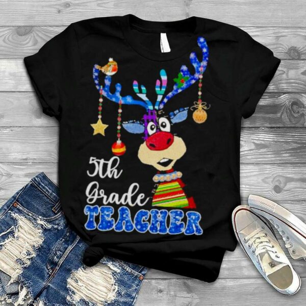 Reindeer Bauble 5th Grade Teacher Merry Christmas 2022 shirt