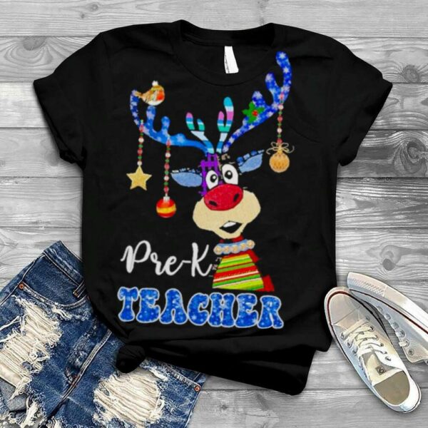 Reindeer Bauble Pre K Teacher Merry Christmas 2022 shirt