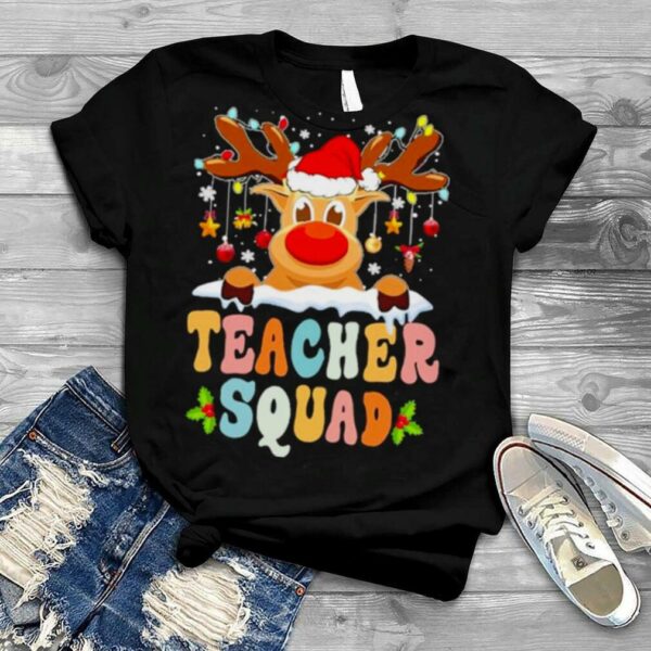 Reindeer christmas teacher squad t shirt