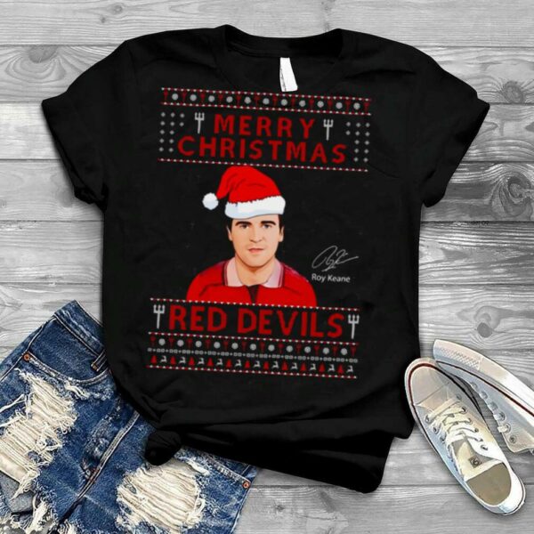 Roy Keane Manchester United Merry Christmas Red Devil shirt