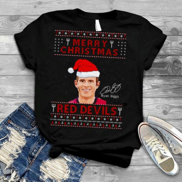 Ryan Giggs Manchester United Merry Christmas Red Devil shirt