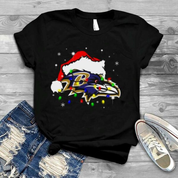 Santa Baltimore Ravens Logo Lights Christmas shirt