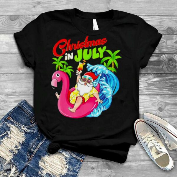 Santa Christmas In July Beach Xmas Summer Shirt