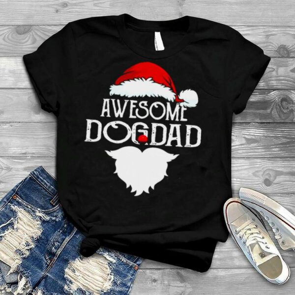 Santa Claus Awesome Dog Dad Merry Christmas shirt