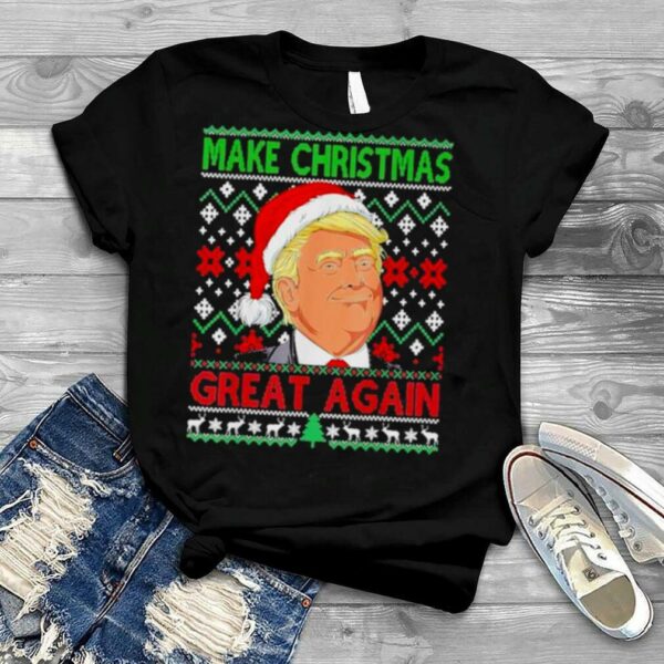 Santa Donald Trump make Christmas great again ugly Christmas shirt