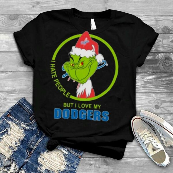 Santa Grinch I Hate People But I Love Los Angeles Dodgers Christmas 2022 shirt