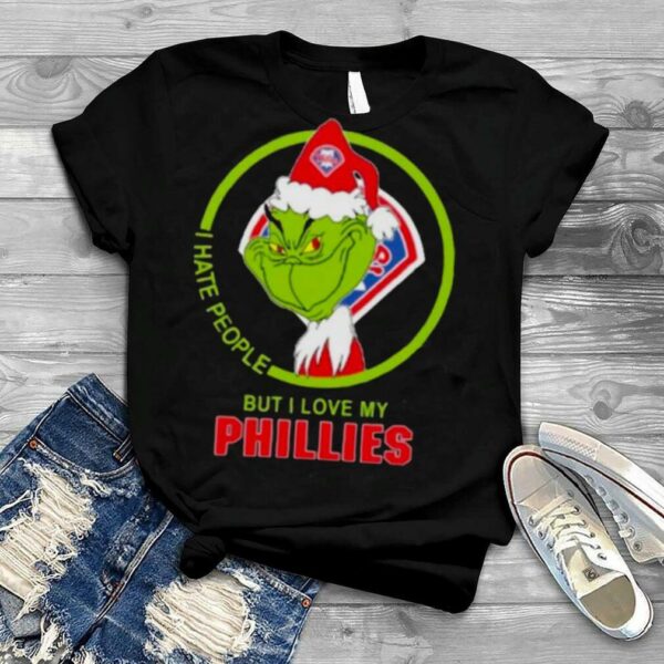 Santa Grinch I Hate People But I Love Philadelphia Phillies Christmas 2022 shirt