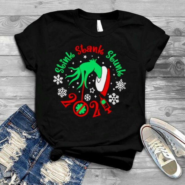 Santa Grinch Stink Stank Stunk 2021 Vaccine Christmas Sweater T shirt