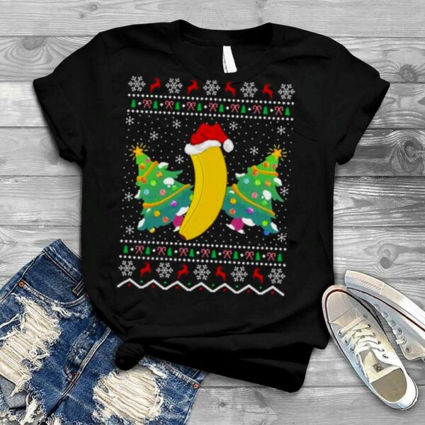 Santa Hat Banana Fruit Xmas Gift Ugly Banana Christmas Shirt