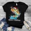 Santa Hat Fish Christmas For Men Grandpa T Shirt