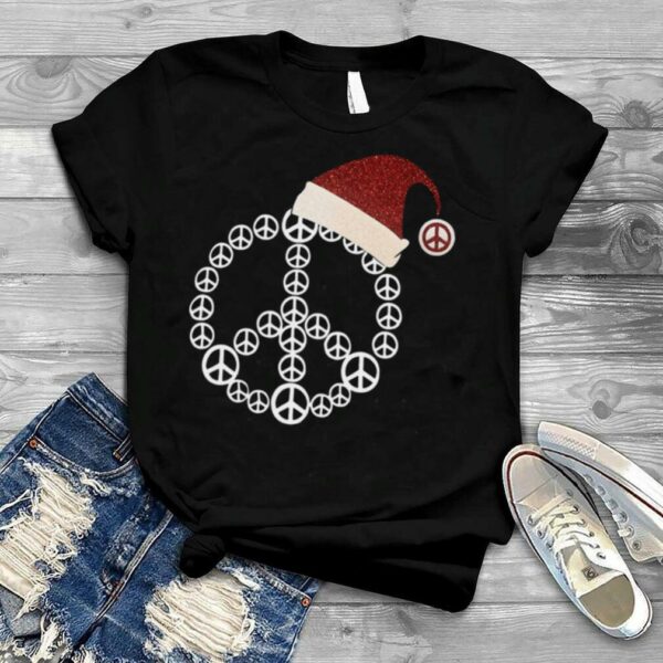 Santa Hat Peace Merry Christmas shirt