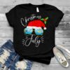 Santa Hat Sunglasses Summer Vacation Christmas In July T Shirt