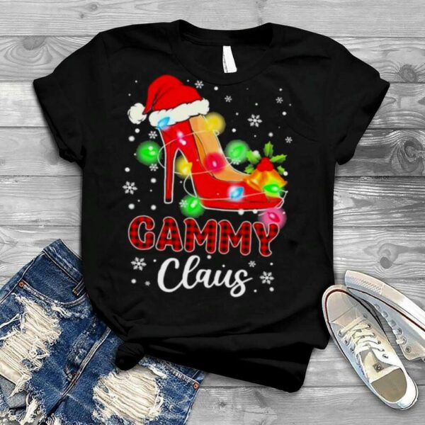 Santa High heeled Gammy Claus Merry Christmas light shirt